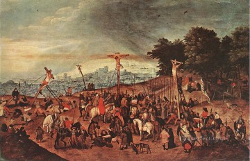 company of captain reinier reael known as themeagre company Painting - Crucifixion peasant genre Pieter Brueghel the Younger